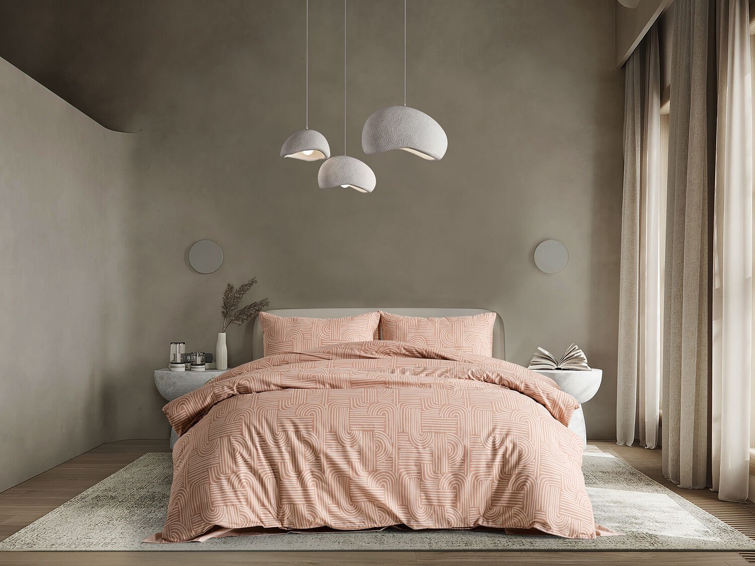 Nola Easy Comforter Nevresim Takımı Çift Kişilik - Cappucino