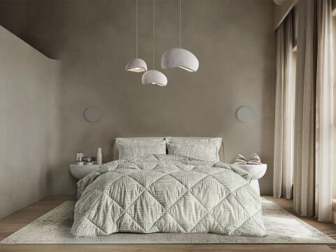 Nola Easy Cotton Comforter Set Çift Kişilik - Adaçayı