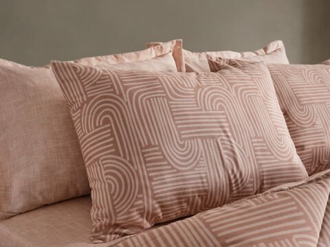 Nola Easy Cotton Comforter Set Çift Kişilik - Cappucino