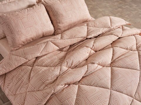 Nola Easy Cotton Comforter Set Çift Kişilik - Cappucino