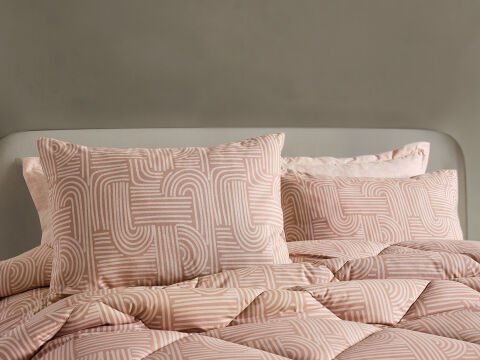 Nola Easy Cotton Comforter Set Çift Kişilik - Cappucino