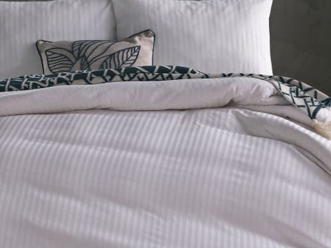 Saten Artline Nevresim Takımı Çift King Size - Beyaz