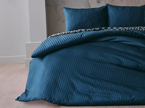 Saten Artline Nevresim Takımı Çift King Size - Mavi