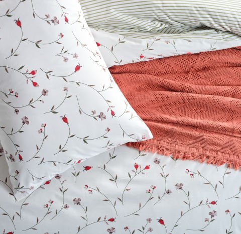Ranforce Nevresim Takımı Elegan Çift King Size - Beyaz