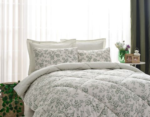 Easy Cotton Comforter Set Belinda Çift Kişilik - Beyaz