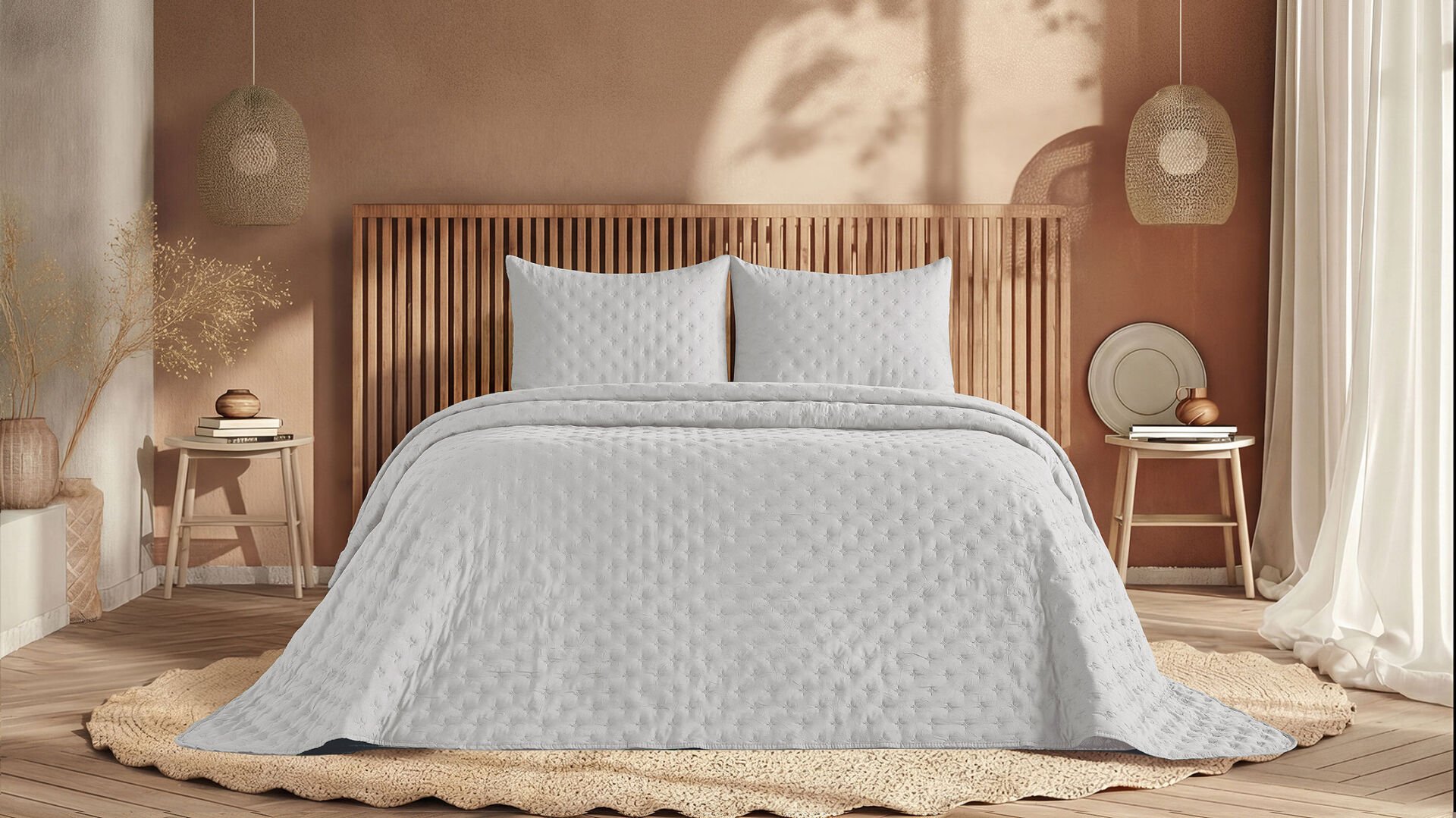 Boho Chic Spring Yatak Örtüsü Softia Tek Kişilik - Ekru