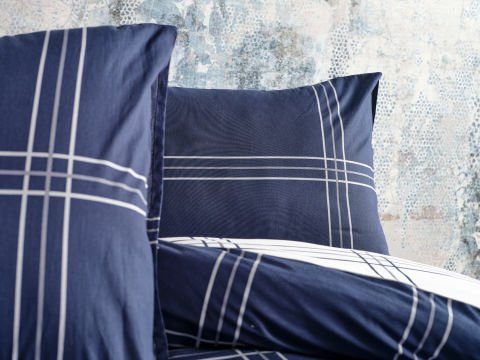 Ranforce Nevresim Takımı Navy Çift King Size - Lacivert