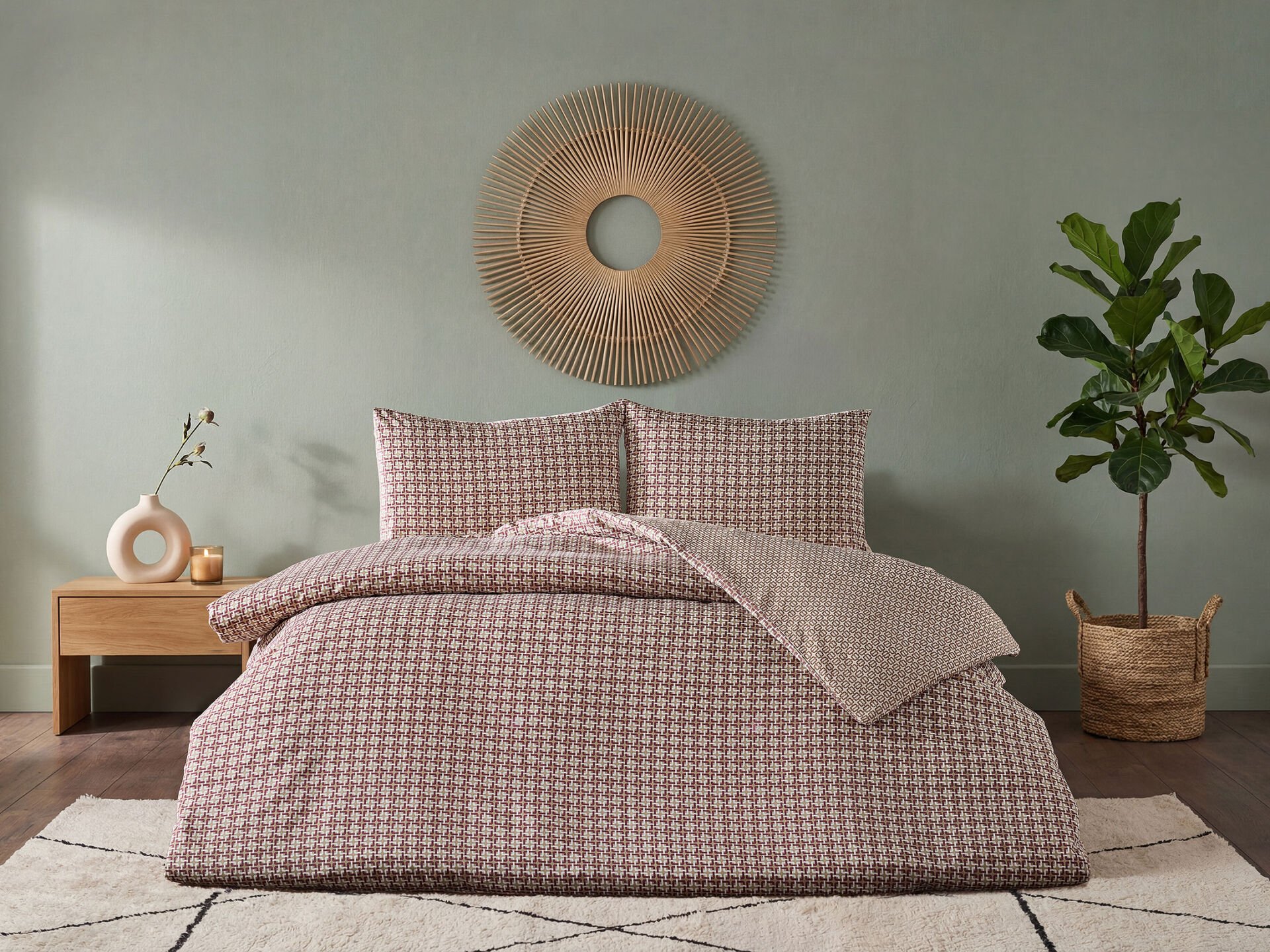 Easy Cotton Nevresim Takımı Harmony Capri Tek Kişilik - Bordo