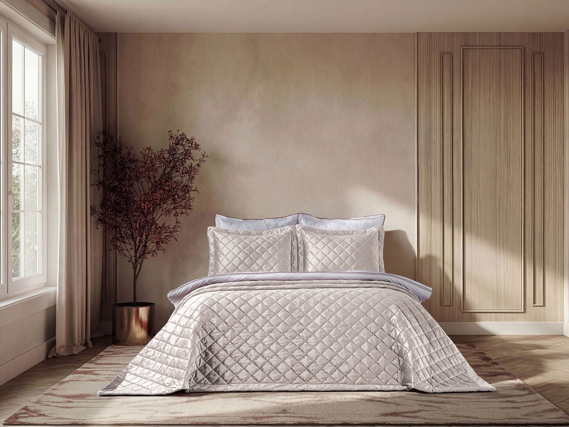Luxury Yatak Örtüsü Imperial Çift Kişilik - Bej