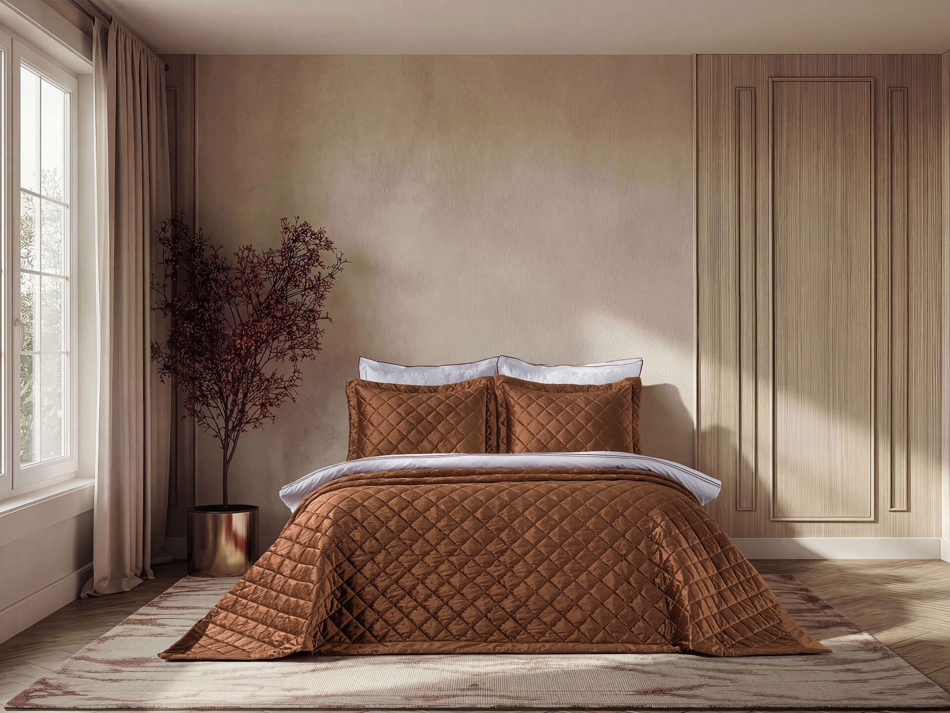 Luxury Yatak Örtüsü Imperial Çift Kişilik - Bakır