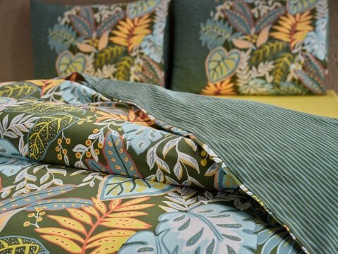 Jungle Muse Ranforce Nevresim Takımı Solaris Tek Kişilik - Yesil
