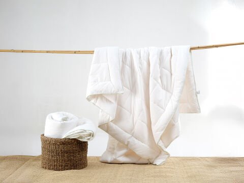Bambu Yorgan Beyaz - Çift King Size