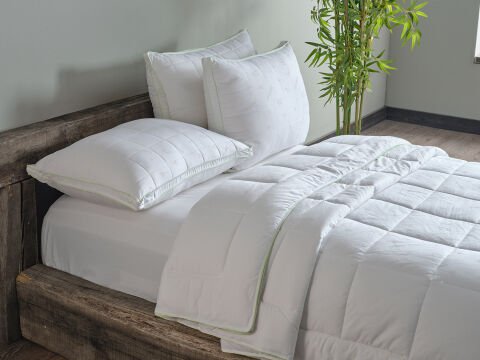 Bambu Yorgan Beyaz - Çift King Size