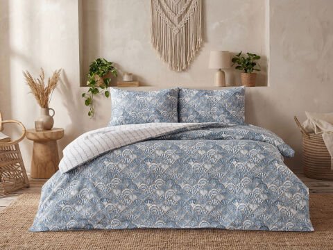 Akdeniz Easy Cotton Nevresim Takımı Firenze Çift Kişilik - Mavi