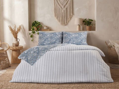 Akdeniz Easy Cotton Nevresim Takımı Firenze Çift Kişilik - Mavi