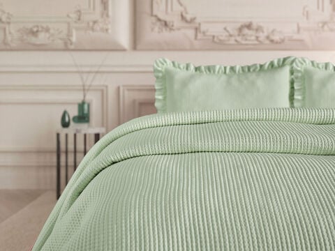 Romance Lumella Yatak Örtüsü Çift Kişilik - Mint Yeşili
