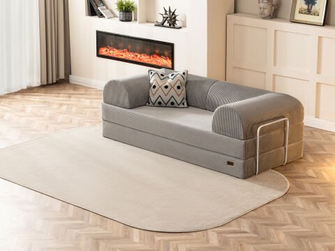 Bohem İkili Koltuk Kılıfı Gümüş