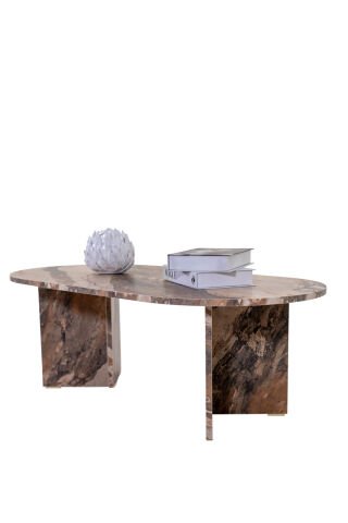 Bohem Vetra Orta Sehpa Marble Kahve