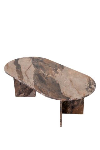 Bohem Vetra Orta Sehpa Marble Kahve