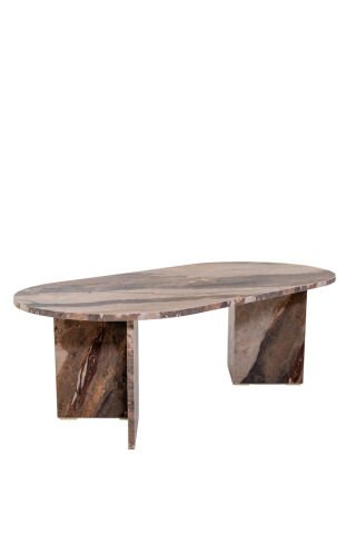Bohem Vetra Orta Sehpa Marble Kahve