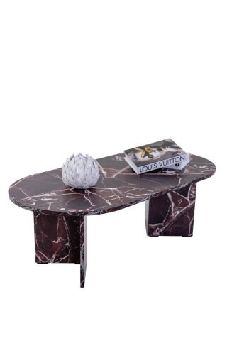 Bohem Vetra Orta Sehpa Marble Bordo