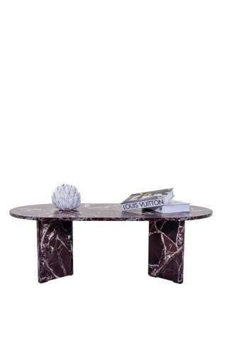 Bohem Vetra Orta Sehpa Marble Bordo