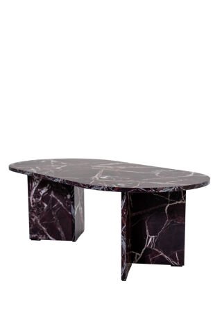 Bohem Vetra Orta Sehpa Marble Bordo
