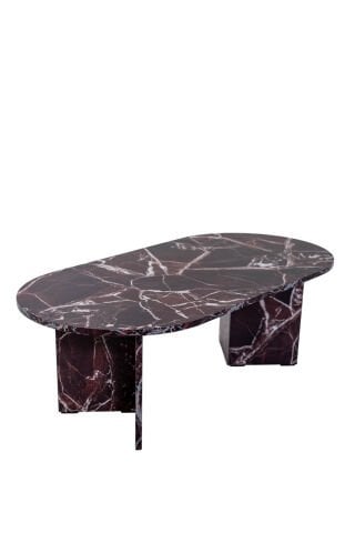 Bohem Vetra Orta Sehpa Marble Bordo