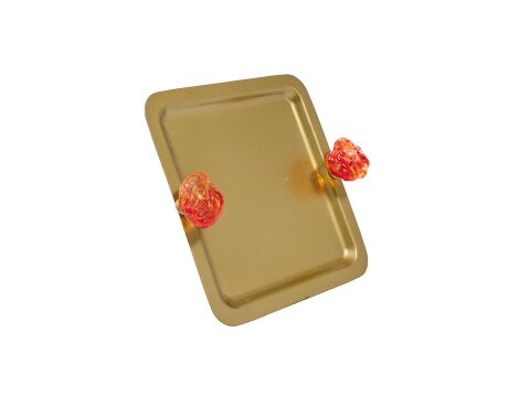 Marietta Gold Metal Dekoratif Tepsi Standart