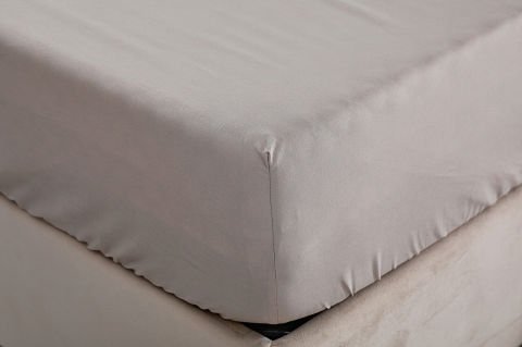 Colourful Fitted Çarşaf Çift King Size - Bej