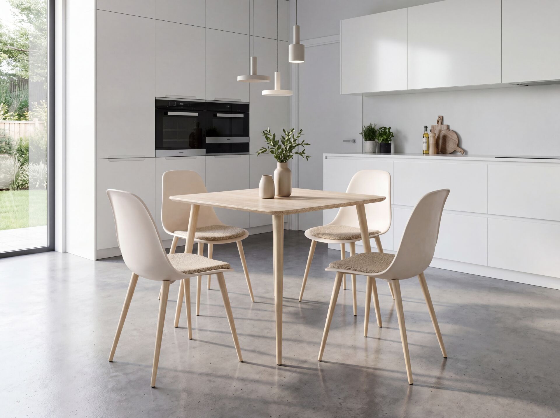 Bohem 4+1 Mutfak Masa Takımı 80x80 cm - Krem