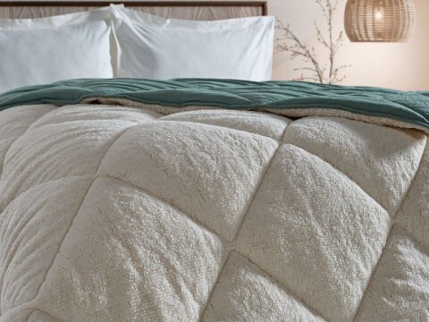 Double Comfort Uyku Paketi Tek Kişilik - Ekru - Yeşil
