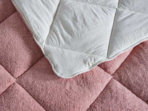 Double Comfort Uyku Paketi Tek Kişilik - Gül Kurusu - Ekru