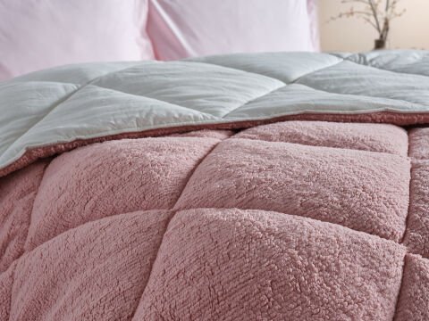 Double Comfort Uyku Paketi Tek Kişilik - Gül Kurusu - Ekru