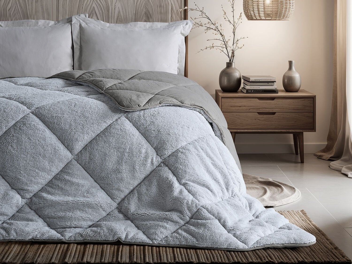 Double Comfort Uyku Paketi Tek Kişilik - Gri-Antrasit