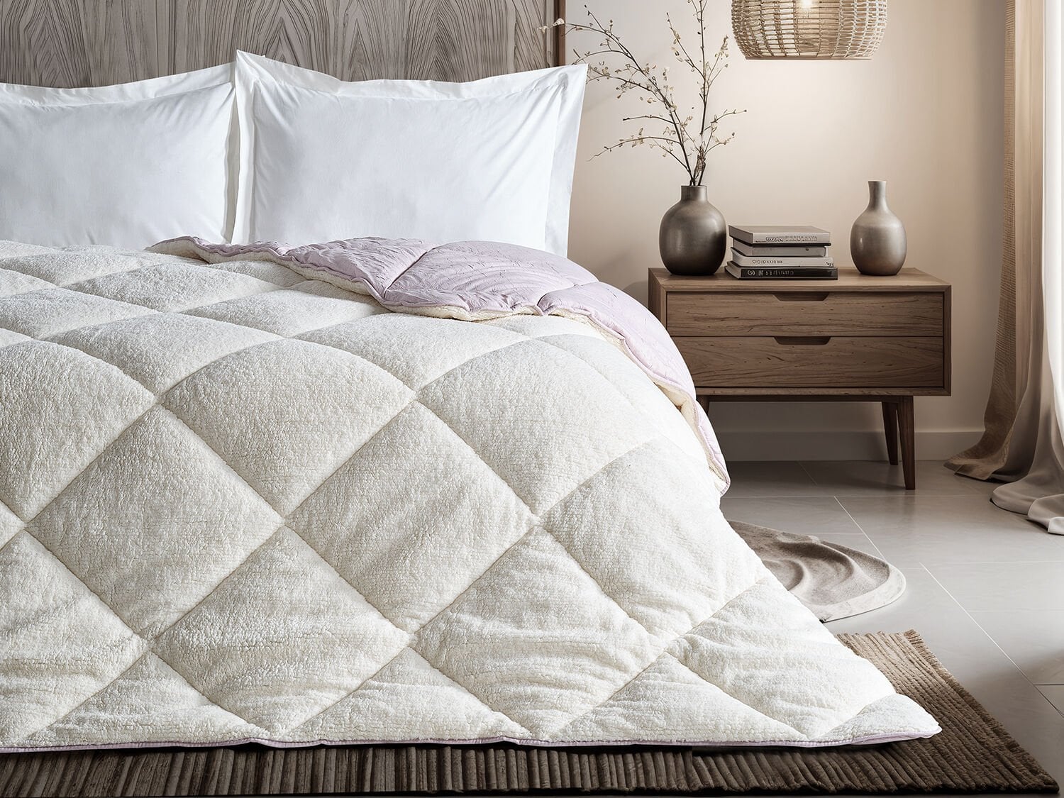 Double Comfort Uyku Paketi Tek Kişilik - Ekru - Pudra