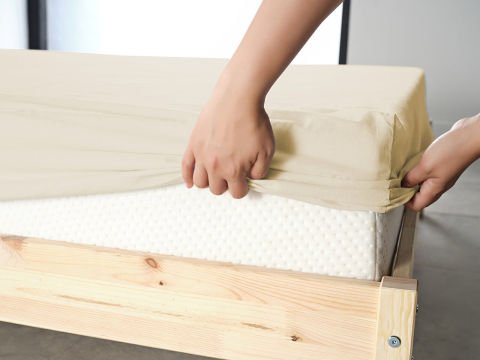 New Cotton Çarşaf Tek King Size - Krem