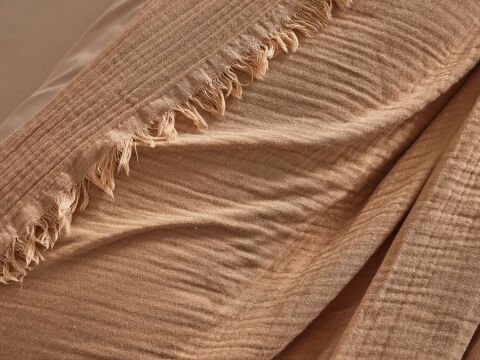 Natura Müslin Çok Amaçlı Örtü Tek Kişilik - Cappucino