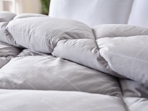 Mora Microfiber Desenli Yorgan Tek Kişilik - Gri