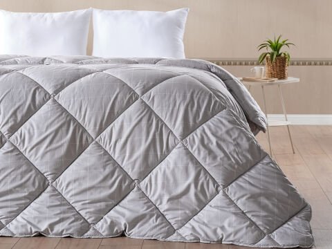 Mora Microfiber Desenli Yorgan Tek Kişilik - Gri