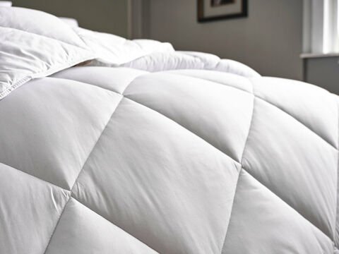 White Line Microfiber Yorgan Çift King Size - Beyaz
