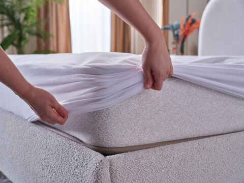 Sleepline Sıvı Geçirmez Fitted Alez 160 x 200 cm - Beyaz
