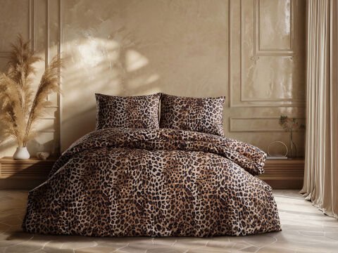 Luxury Saten Nevresim Takımı Pantera Tek Kişilik - Leopar