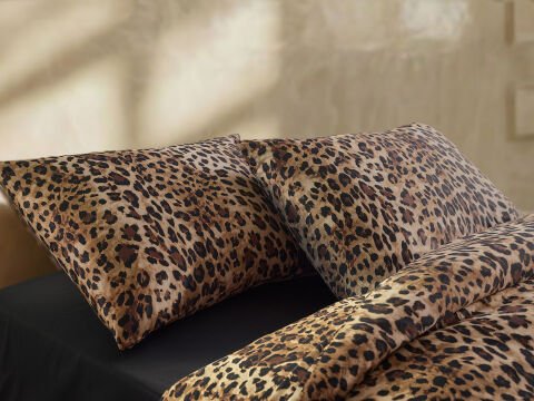 Luxury Saten Nevresim Takımı Pantera Çift Kişilik - Leopar